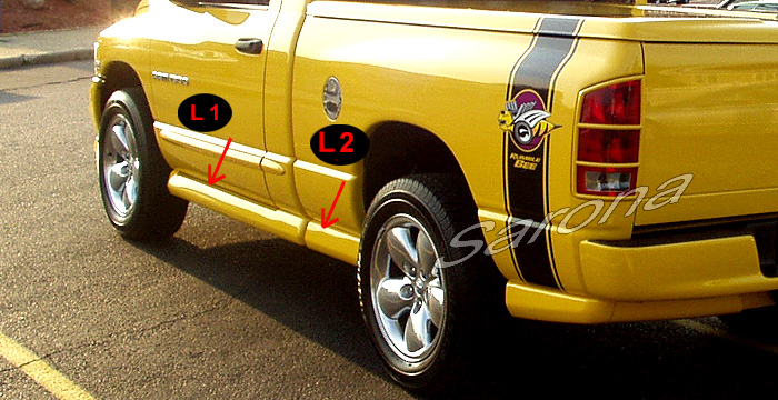 Custom Dodge Ram  Truck Side Skirts (2002 - 2008) - $590.00 (Part #DG-008-SS)